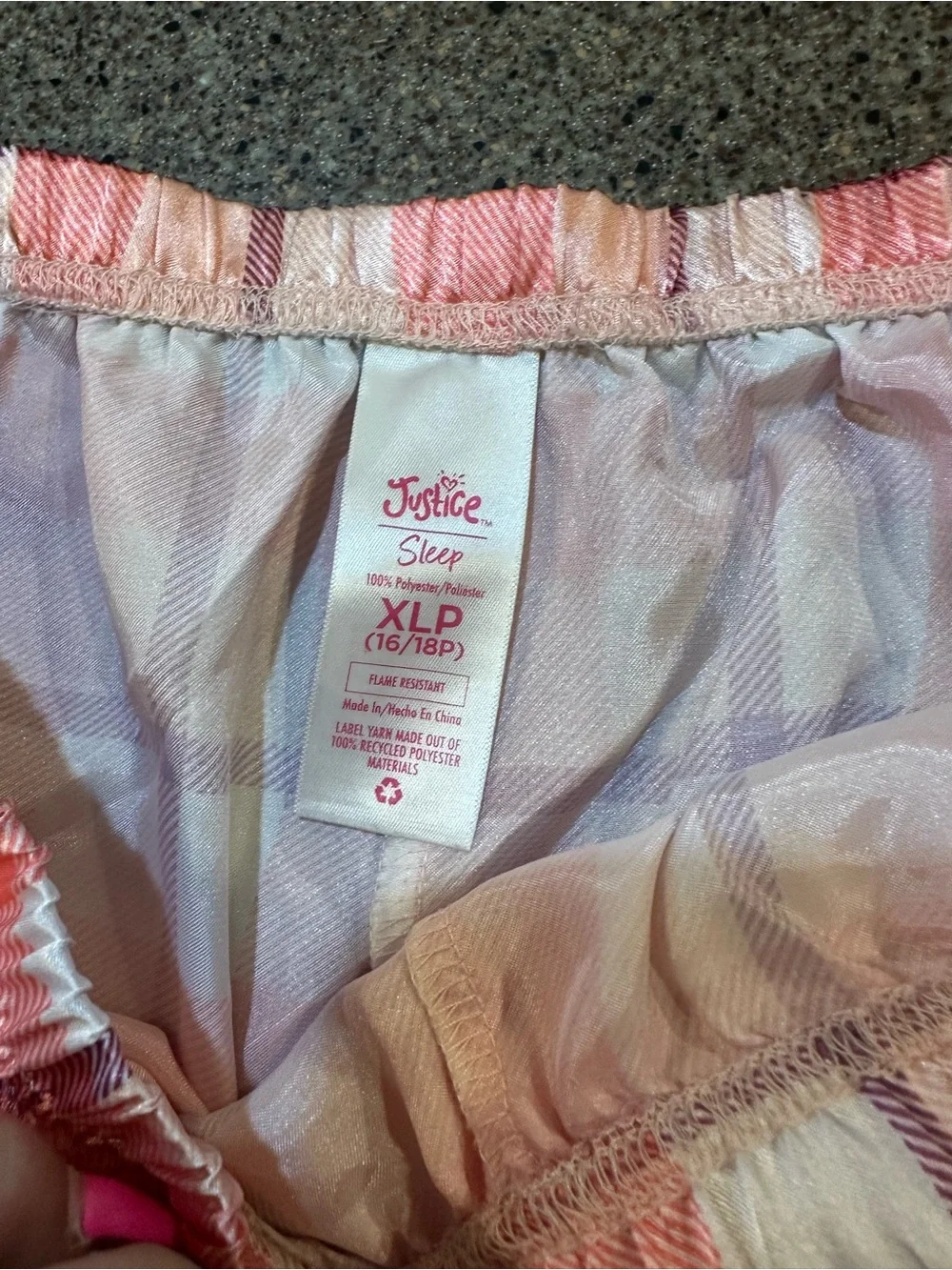 Justice Pink Plaid Elastic-Waist PJ shorts